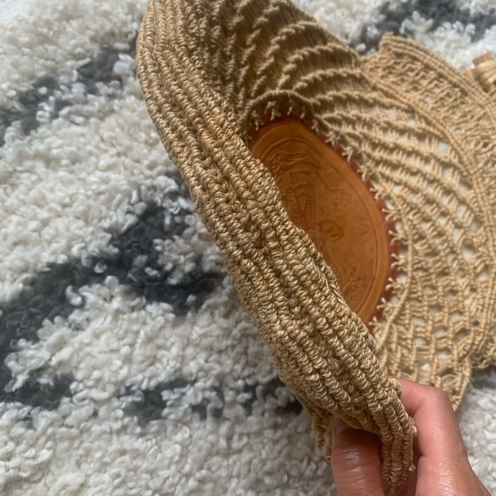 Vintage Woven Hemp Leather Tote - Picture 8 of 9